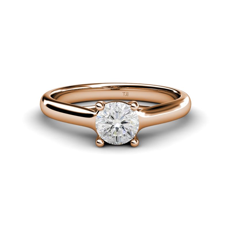 Corona White Sapphire Solitaire Engagement Ring 