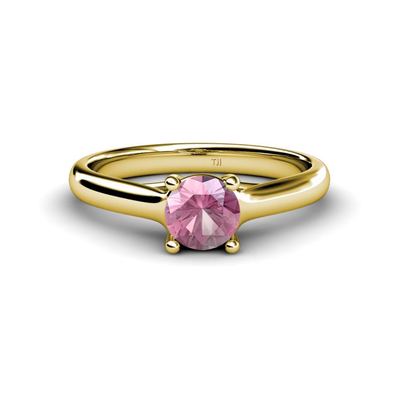 Corona Pink Tourmaline Solitaire Engagement Ring 
