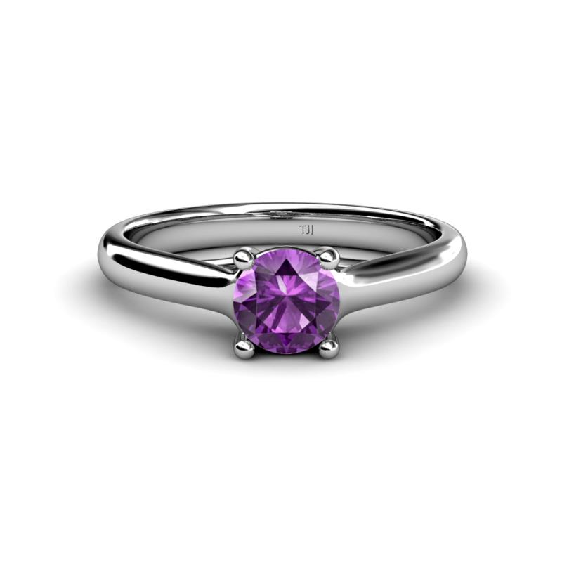 Corona Amethyst Solitaire Engagement Ring 