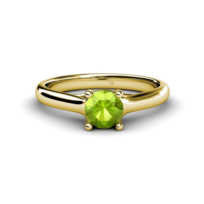 Corona Peridot Solitaire Engagement Ring 