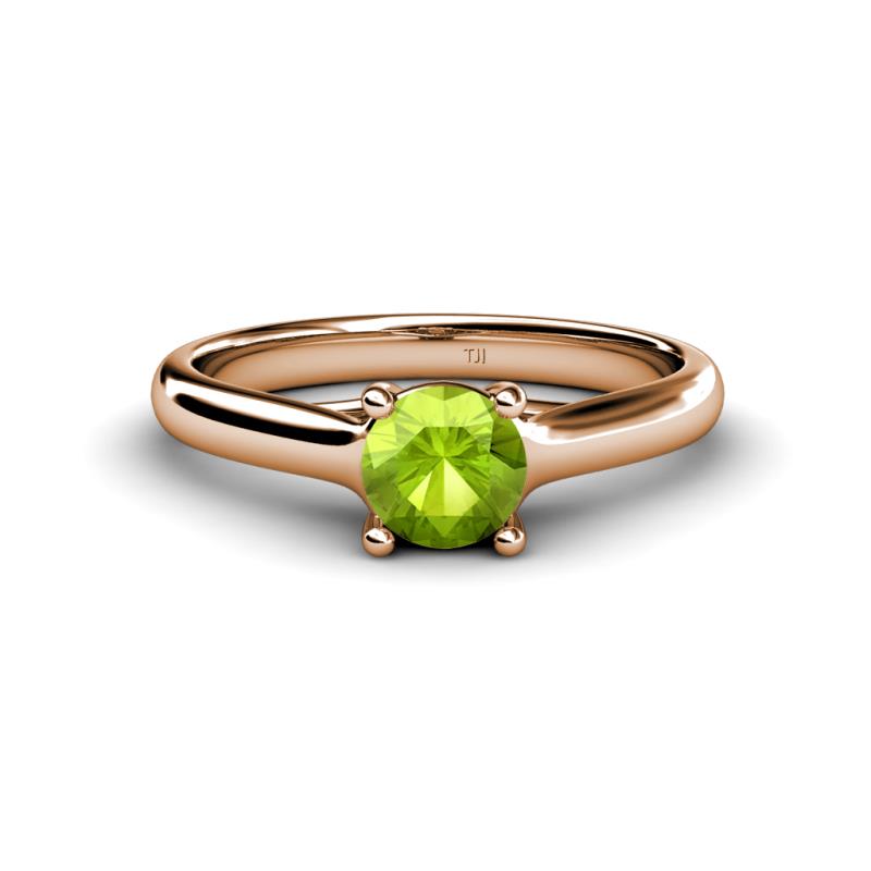 Corona Peridot Solitaire Engagement Ring 