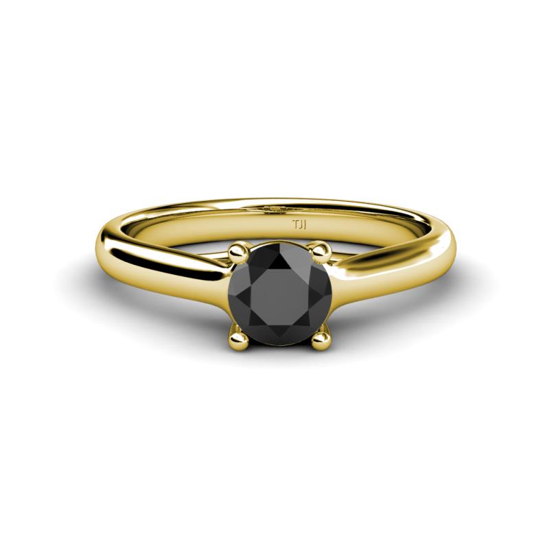Corona Black Diamond Solitaire Engagement Ring 