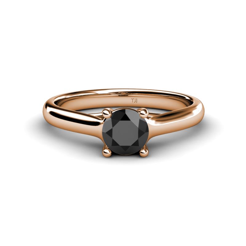 Corona Black Diamond Solitaire Engagement Ring 