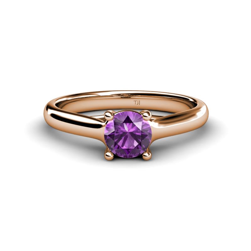 Corona Amethyst Solitaire Engagement Ring 