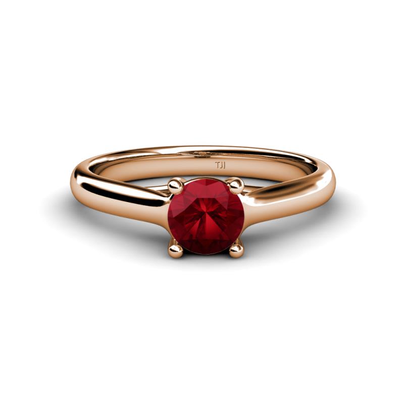 Corona Ruby Solitaire Engagement Ring 