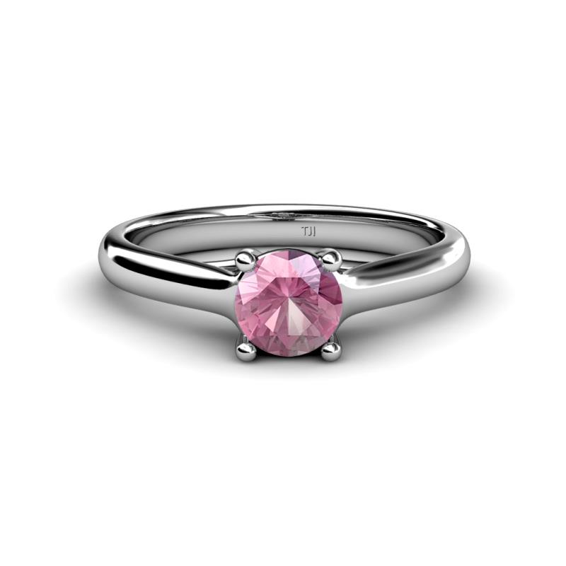 Corona Pink Tourmaline Solitaire Engagement Ring 