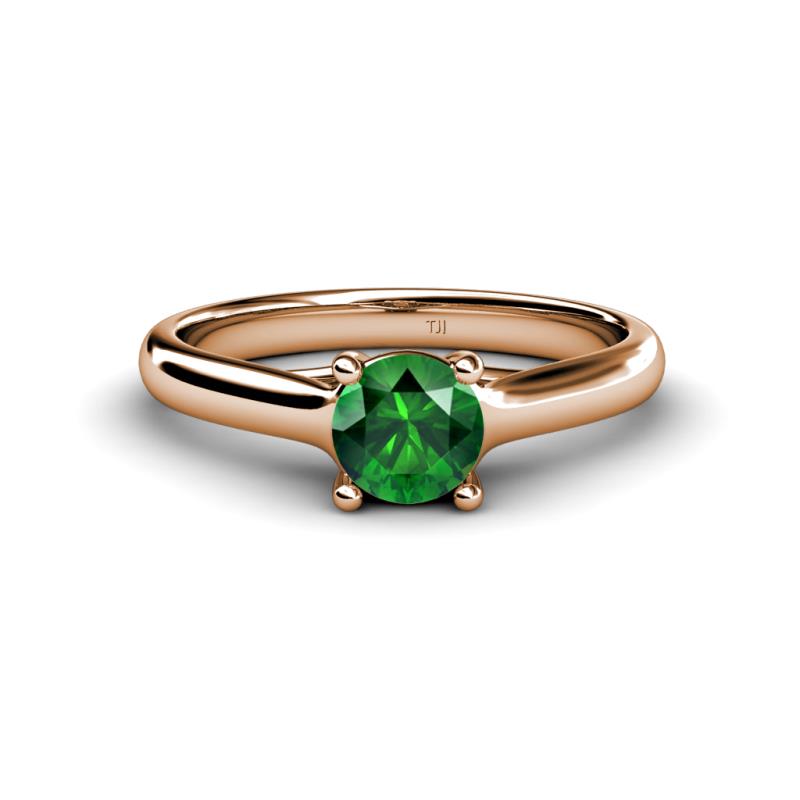 Corona Emerald Solitaire Engagement Ring 
