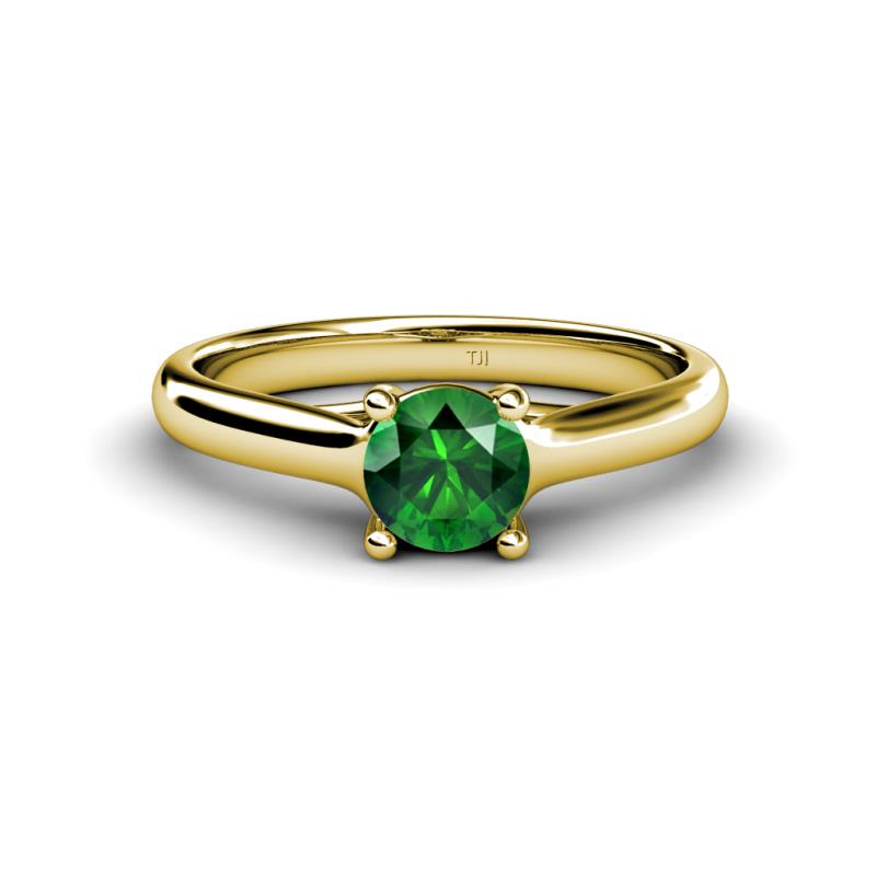 Corona Emerald Solitaire Engagement Ring 