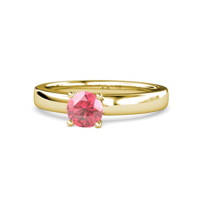 Kyle 6.50 mm Round Pink Tourmaline Solitaire Engagement Ring 