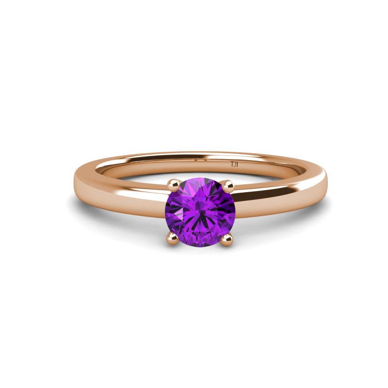 Kyle 6.50 mm Round Amethyst Solitaire Engagement Ring 