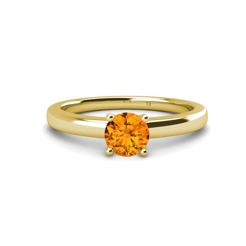 Kyle 6.50 mm Round Citrine Solitaire Engagement Ring 