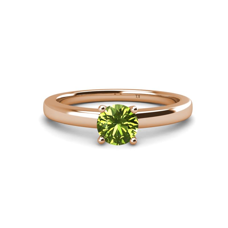 Kyle 6.50 mm Round Peridot Solitaire Engagement Ring 