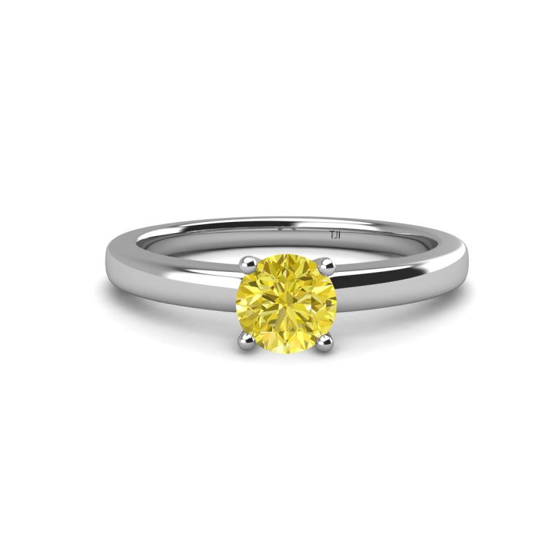 Kyle 6.00 mm Round Yellow Diamond Solitaire Engagement Ring 