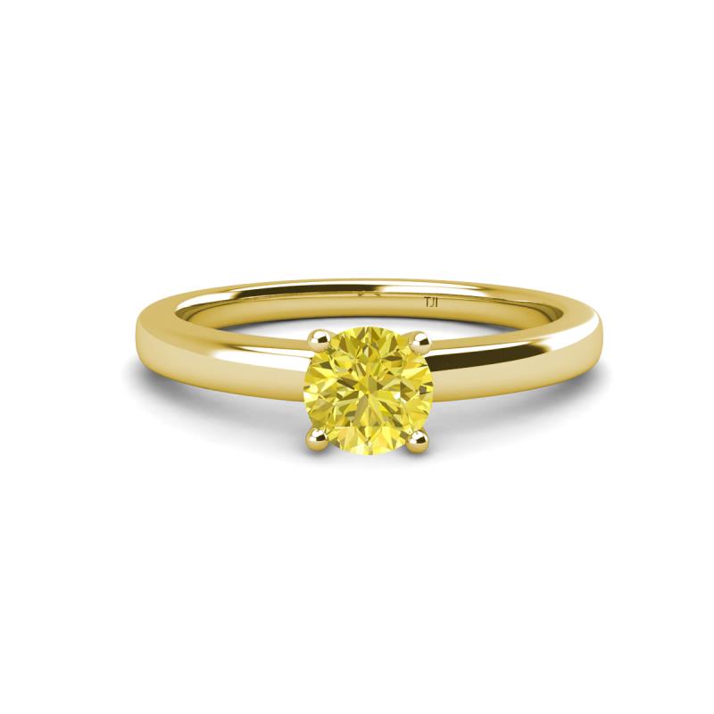 Kyle 6.00 mm Round Yellow Diamond Solitaire Engagement Ring 