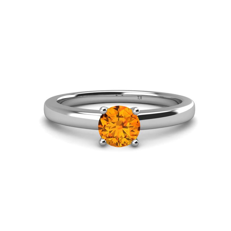 Kyle 6.50 mm Round Citrine Solitaire Engagement Ring 