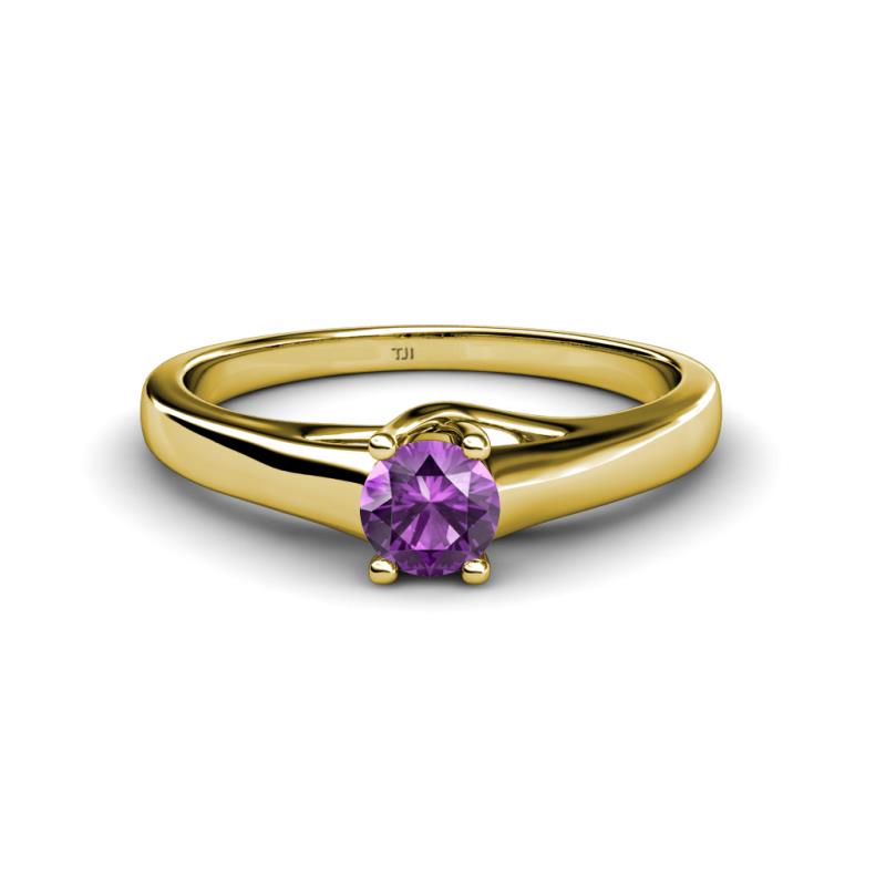 Nixie 0.40 ct Amethyst Round (5.00 mm) Solitaire Engagement Ring  