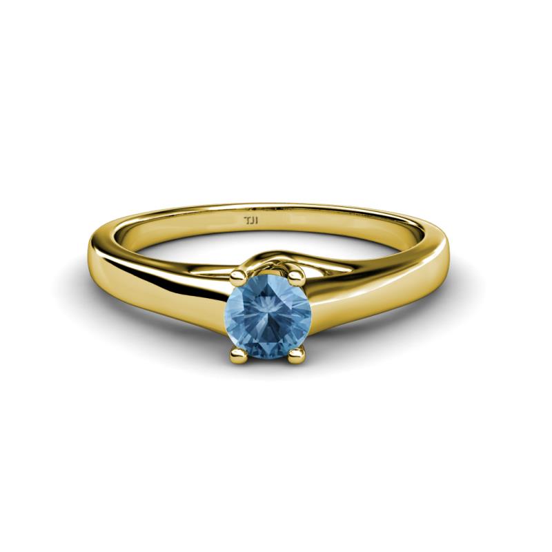 Nixie 0.50 ct Blue Topaz Round (5.00 mm) Solitaire Engagement Ring  