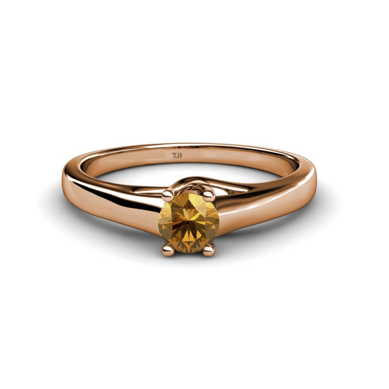 Nixie 0.40 ct Citrine Round (5.00 mm) Solitaire Engagement Ring  
