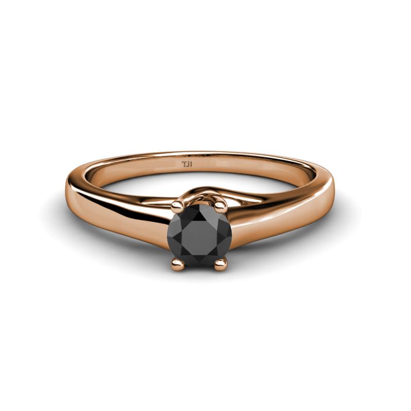 Nixie 0.50 ct Black Diamond Round (5.00 mm) Solitaire Engagement Ring  