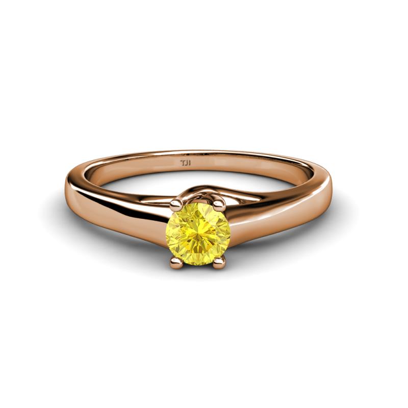 Nixie 0.53 ct Yellow Sapphire Round (5.00 mm) Solitaire Engagement Ring  
