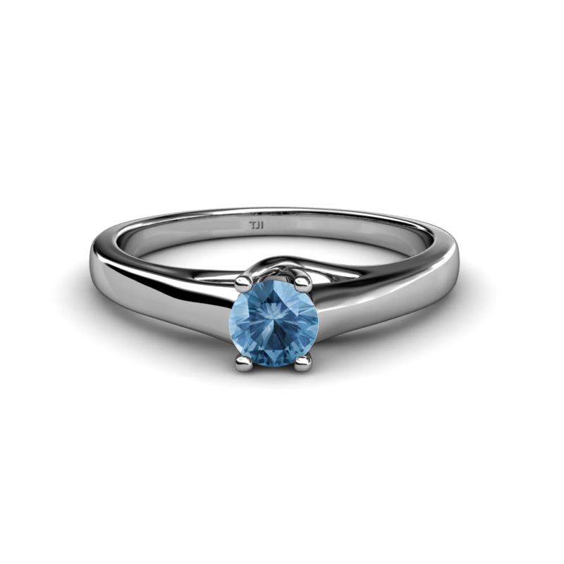 Nixie 0.50 ct Blue Topaz Round (5.00 mm) Solitaire Engagement Ring  