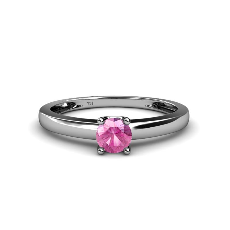 Ilone Lab Created Pink Sapphire Solitaire Engagement Ring 