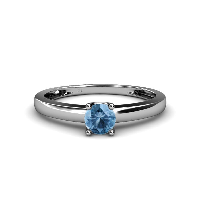 Ilone Blue Topaz Solitaire Engagement Ring 