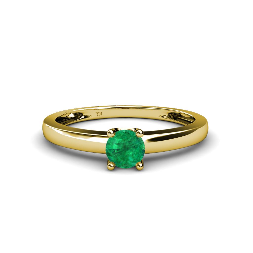 Ilone Emerald Solitaire Engagement Ring 