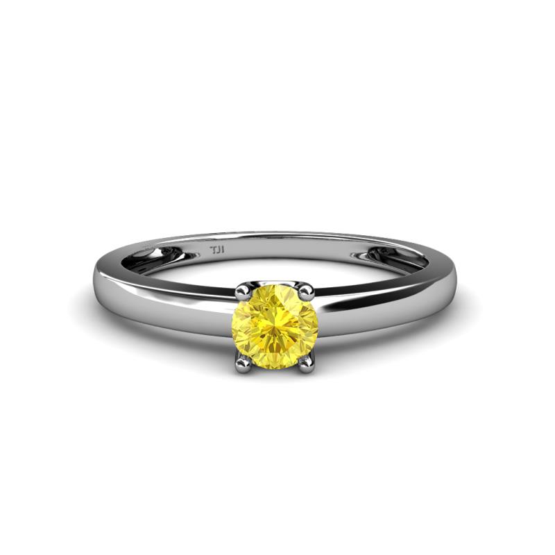 Ilone Lab Created Yellow Sapphire Solitaire Engagement Ring 