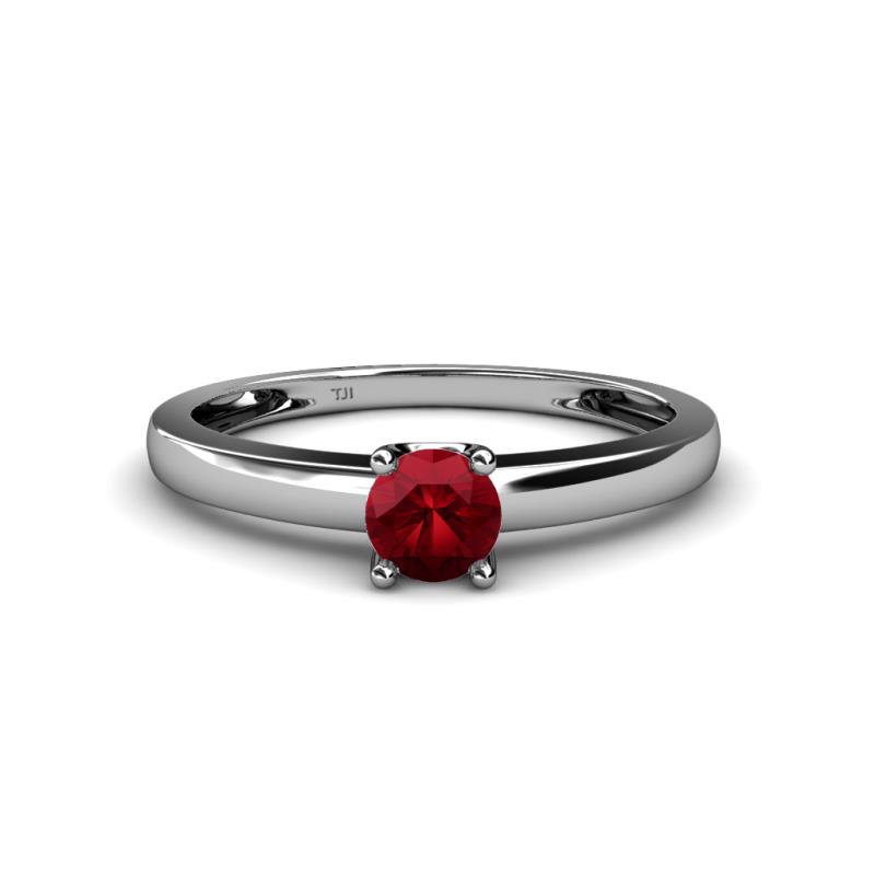 Ilone Ruby Solitaire Engagement Ring 