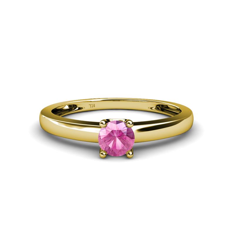 Ilone Lab Created Pink Sapphire Solitaire Engagement Ring 