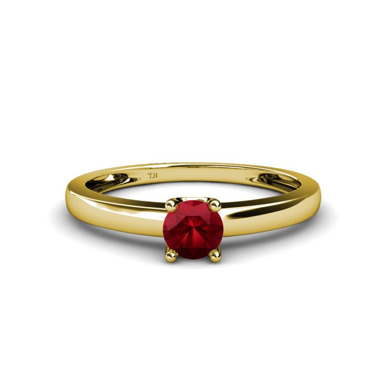 Ilone Ruby Solitaire Engagement Ring 