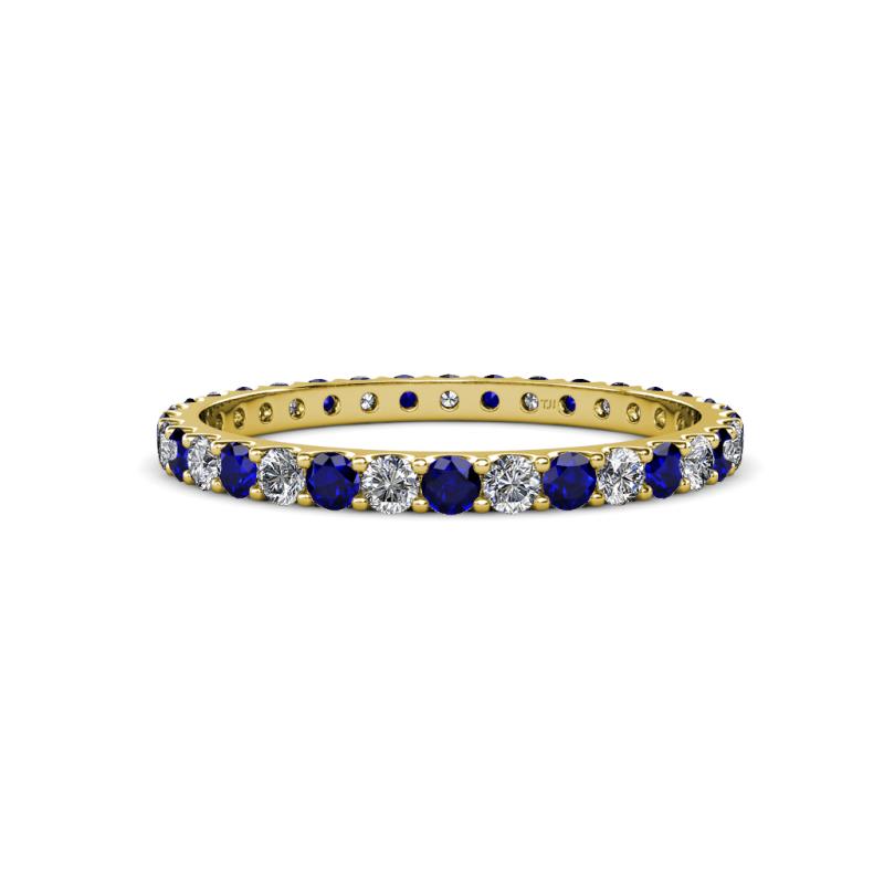 Audrey 2.00 mm Blue Sapphire and Diamond Eternity Band 
