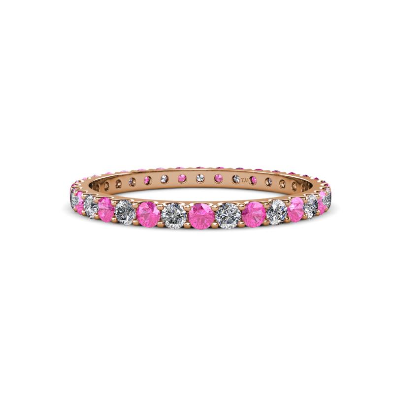 Audrey 2.00 mm Pink Sapphire and Diamond Eternity Band 