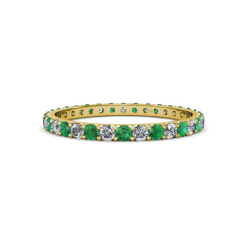 Audrey 2.00 mm Emerald and Diamond Eternity Band 