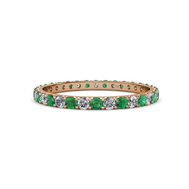 Audrey 2.00 mm Emerald and Diamond Eternity Band 
