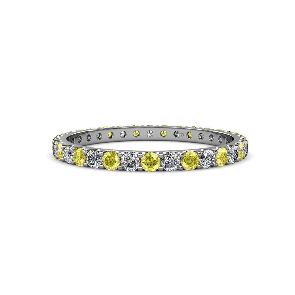 Audrey 2.00 mm Yellow and White Diamond Eternity Band 