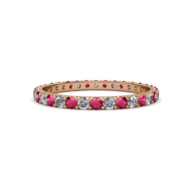 Audrey 2.00 mm Ruby and Diamond Eternity Band 