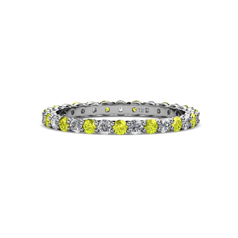 Evelyn 2.00 mm Yellow and White Diamond Eternity Band 