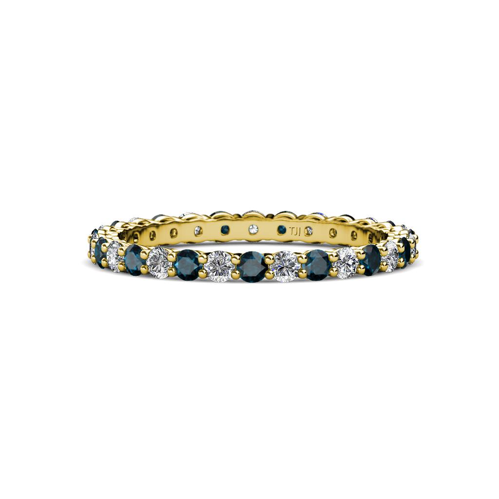 Evelyn 2.00 mm Blue and White Diamond Eternity Band 