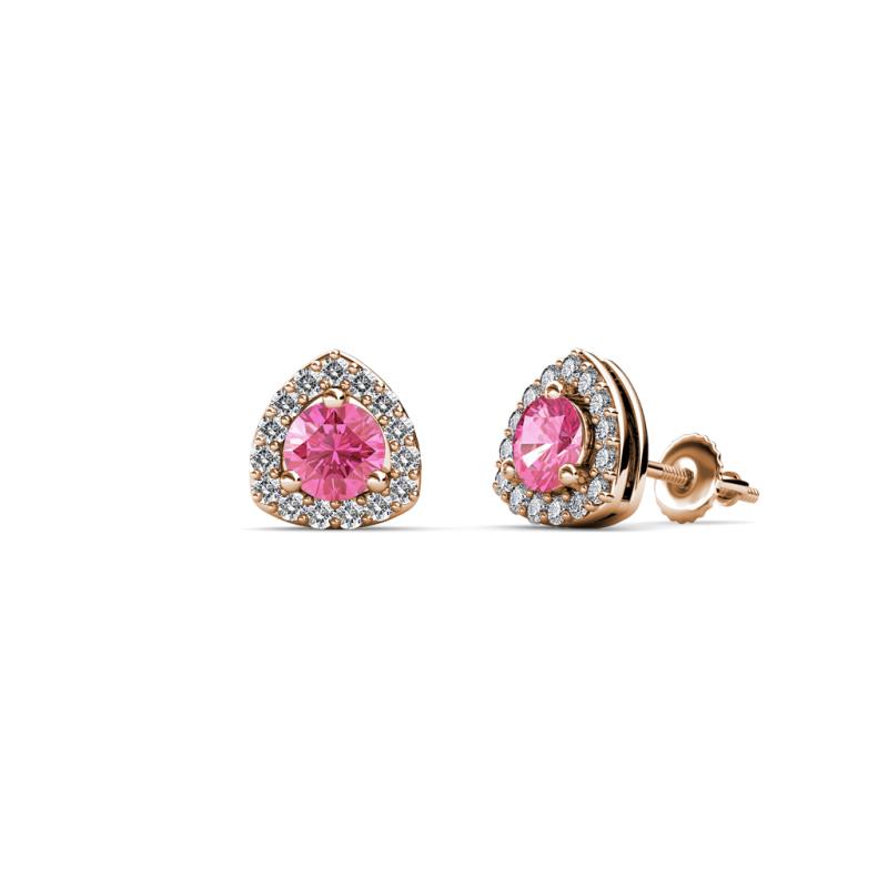 Alkina Pink Tourmaline and Diamond Stud Earrings 