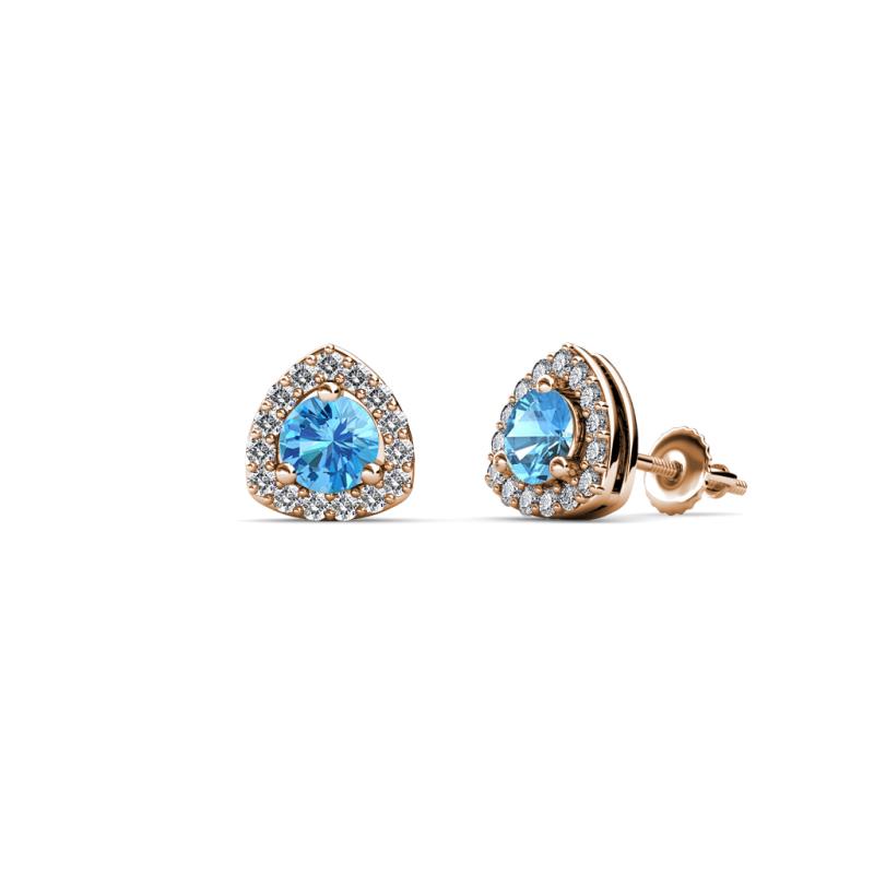 Alkina Blue Topaz and Diamond Stud Earrings 