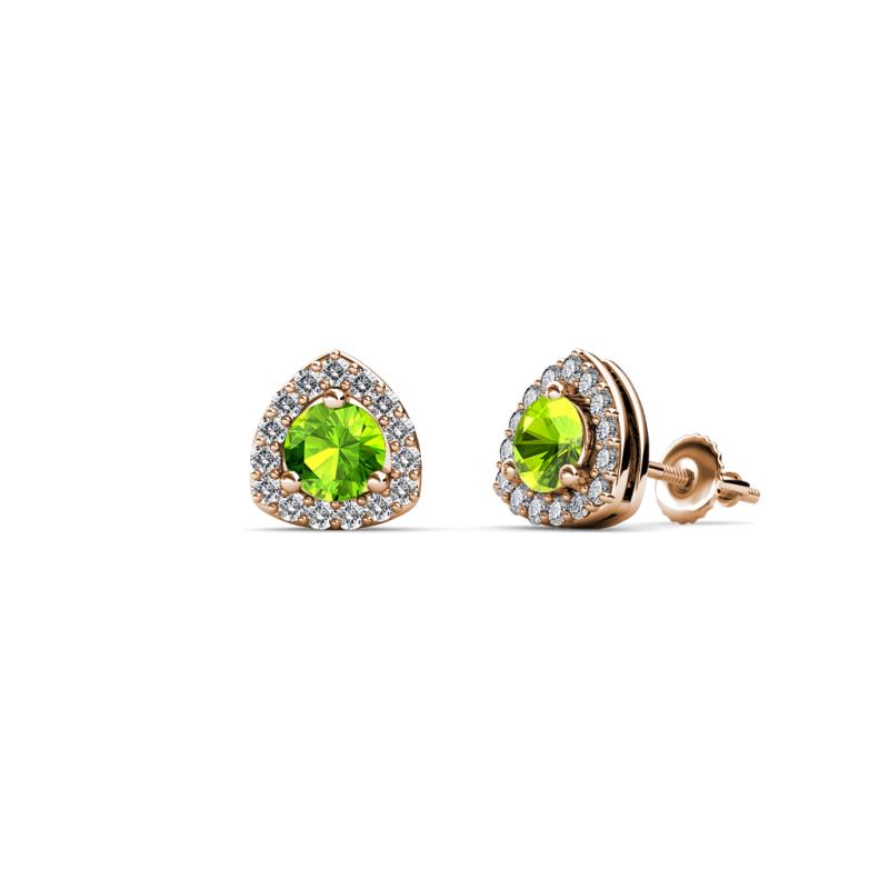 Alkina Peridot and Diamond Stud Earrings 