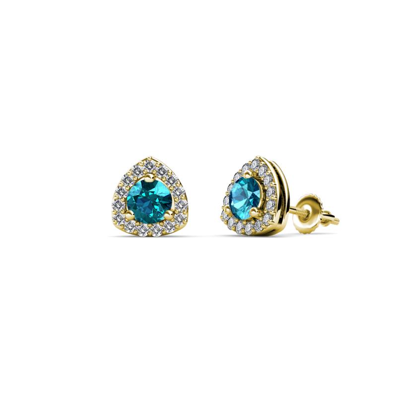 Alkina London Blue Topaz and Diamond Stud Earrings 