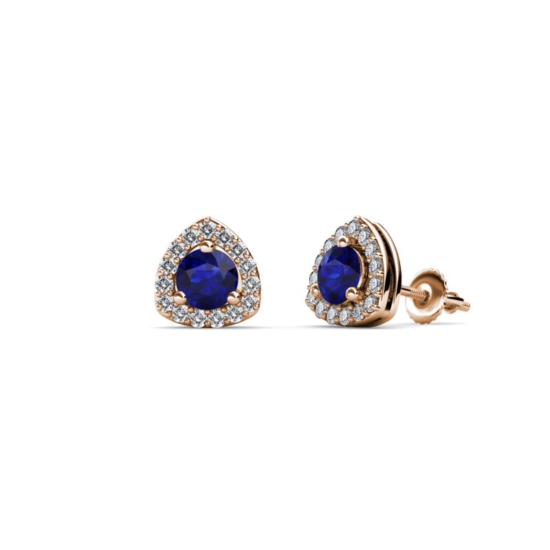 Alkina Blue Sapphire and Diamond Stud Earrings 