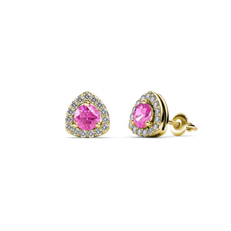 Alkina Pink Sapphire and Diamond Stud Earrings 