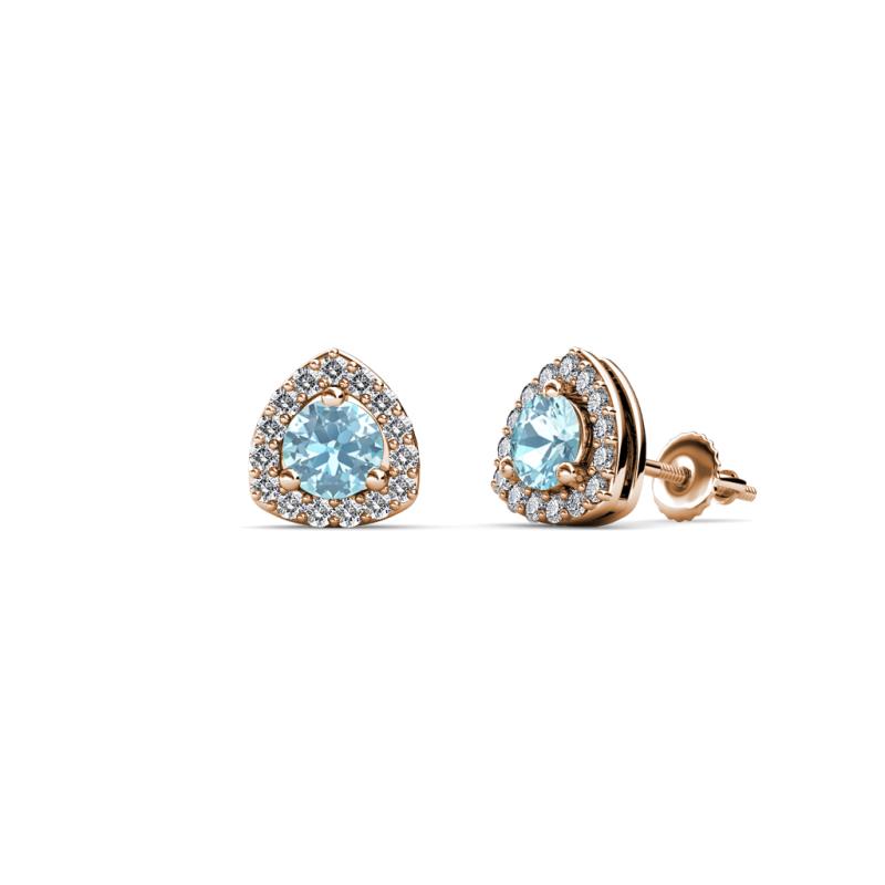 Alkina Aquamarine and Diamond Stud Earrings 