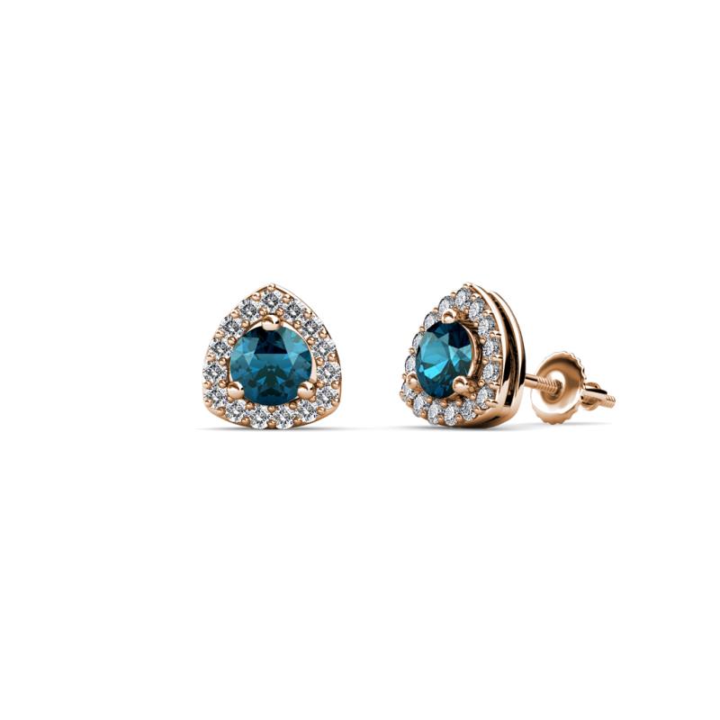 Alkina Blue and White Diamond Stud Earrings 