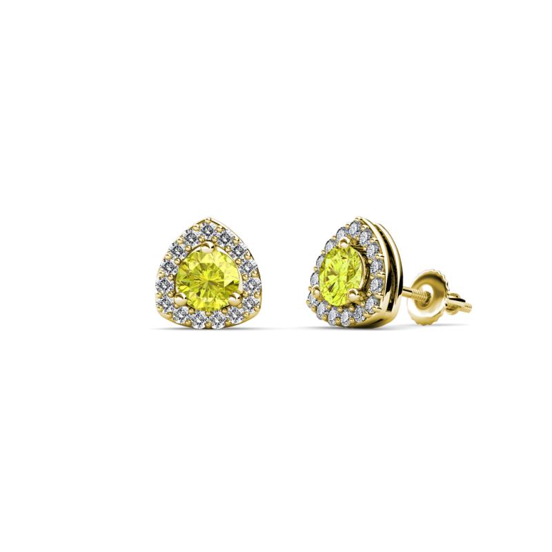 Alkina Yellow and White Diamond Stud Earrings 