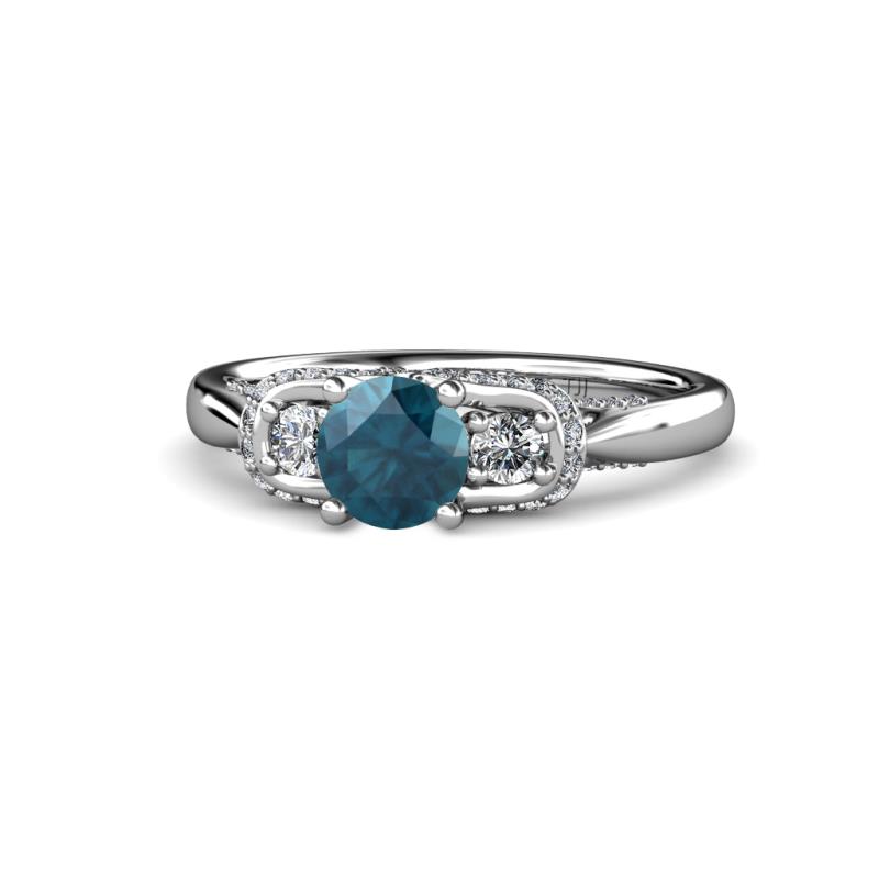 Erela Signature Three Stone with Side Diamond Engagement Ring 